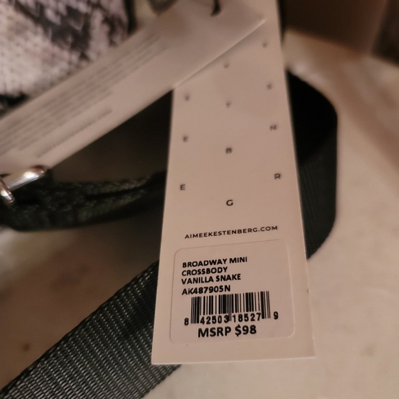 NWT Aimee Kestenberg Broadway mini vanila snake crossbody bag - Picture 7 of 11